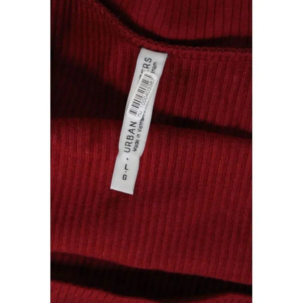 Urban Outfitters Womens Long Sleeve Cut Out Ribbed Mini Dress Red Size Large